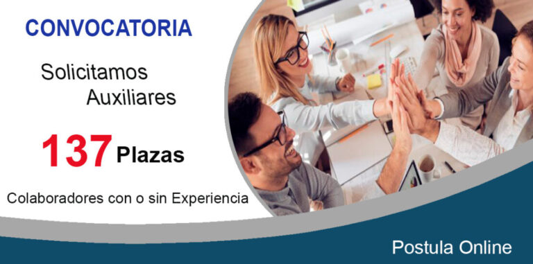contamos con puestos de Auxiliares en reconocidas empresas a nivel global.