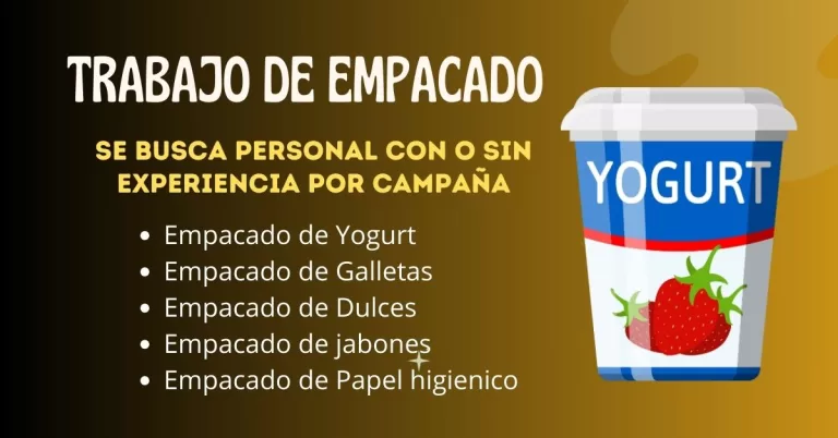 Trabajo de Empacado con o sin Experiencia.