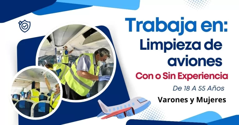 Trabajo de limpieza de aviones