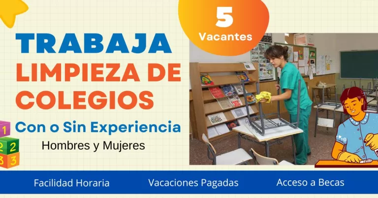 Trabajo en limpieza de colegios